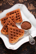 Chocolate wafers heart of oat bran, selective focus