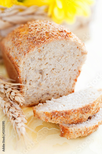 Photo: Homemade bread from oat bran, selective focus Homemade bread from oat bran, selective focus