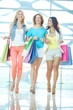 Three shoppers in the mall