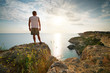 Man relax on sea