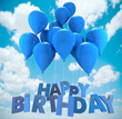 Happy birthday balloons, sky