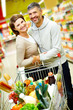 Couple in supermarket