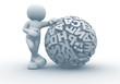 Illustration: man with a sphere man with a sphere