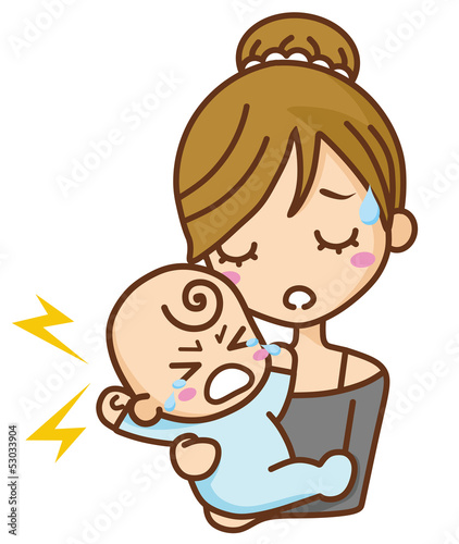 Vector: 育児 母子 育児 母子