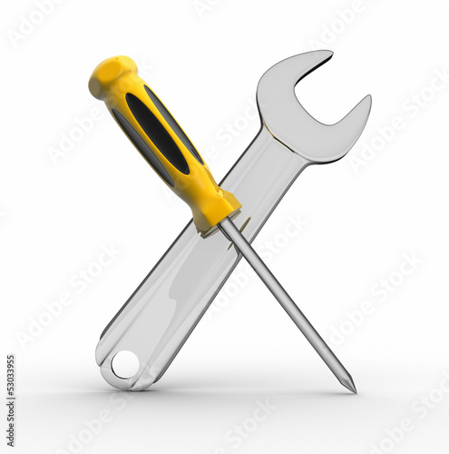Illustration: Screwdriver and wrench tools Screwdriver and wrench tools