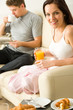 Photo: Resting couple having breakfast together in hotel Resting couple having breakfast together in hotel