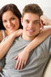 Portrait of smiling happy couple together