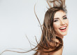 Woman hair style fashion portrait . isolated. close up female mo