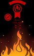 Restaurant menu design with flame