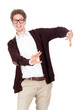 Photo: junger mann zeigt junger mann zeigt