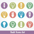 Light bulbs. Bulb icon set