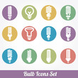 Light bulbs. Bulb icon set