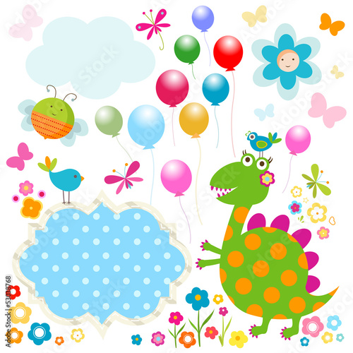 Vector: happy dinosaur happy dinosaur