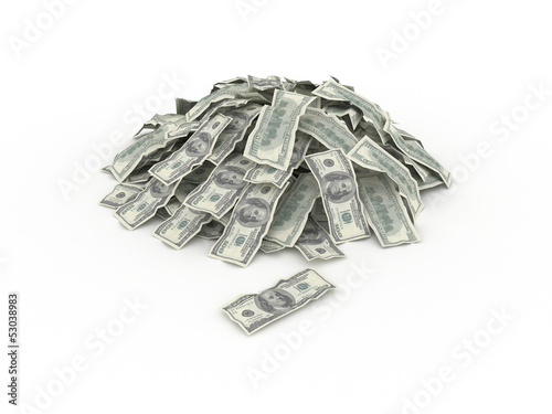 Illustration: 3d illustration of dollar banknotes 3d illustration of dollar banknotes