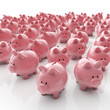 Photo: Sparschweine Gruppe - Geld sparen / 3D Illustration Sparschweine Gruppe - Geld sparen / 3D Illustration