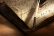 Old book with feather pen