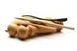 Wooden salt and pepper set with kitchen utensils