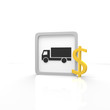 lkw, dollar, schild, import,