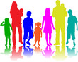 Vektor: Family Silhouettes Family Silhouettes