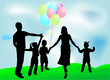 Vektor: Family walk in the park Family walk in the park