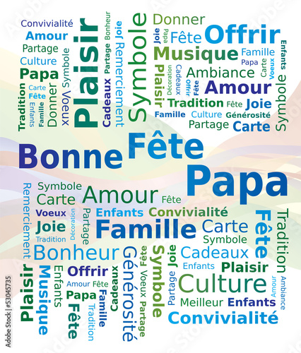 Vector: Nuage de Mots en Français - Bonne Fête Papa - Fête des Pères Nuage de Mots en Français - Bonne Fête Papa - Fête des Pères
