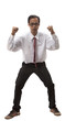 young business man acting for happy emotion
