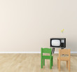 Illustration: Children's room there is a television Children's room there is a television