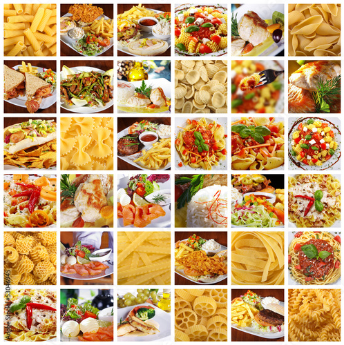 Illustration: Gemischtes Essen Collage Gemischtes Essen Collage