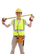 Photo: Smiling builder or carpenter Smiling builder or carpenter