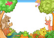 Vector: Frame with cute animals Frame with cute animals