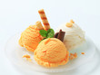 Ice cream with wafer rolls