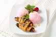 Photo: Chocolate crescent rolls with ice cream Chocolate crescent rolls with ice cream