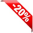 Vektor: Banner "-20%" Red Banner "-20%" Red