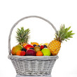 Foto: ssorted fruits in wicker basket ssorted fruits in wicker basket