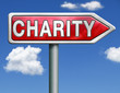 charity road sign arrow
