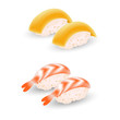 egg and shrimp sushi