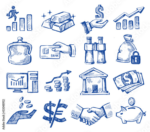 Vector: hand drawn money and business hand drawn money and business
