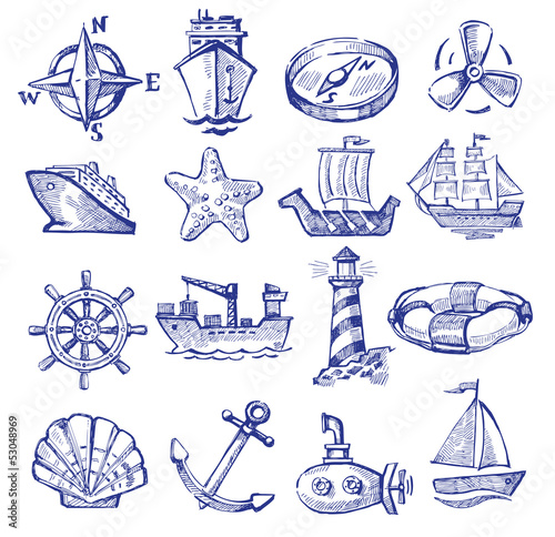 Vector: hand drawn boat and ship hand drawn boat and ship