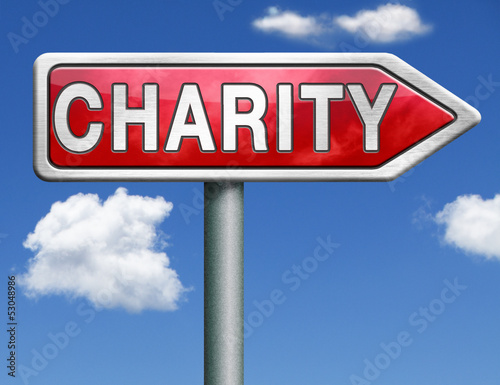 Illustration: charity road sign arrow charity road sign arrow