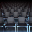 Rows of black seats