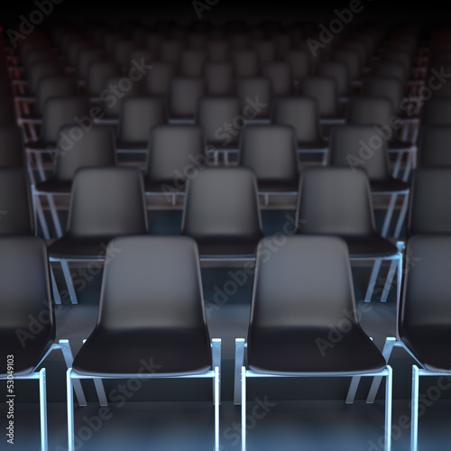 Illustration: Rows of black seats Rows of black seats
