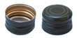 Isolated Green Metal Bottle Cap Both Sides