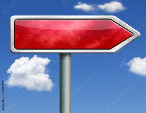 Photo: red road sign arrow red road sign arrow