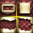 vector gold on fabric background set
