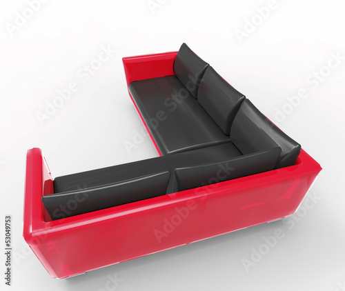 Illustration: Modern sofa isolated on white background Modern sofa isolated on white background