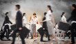 Photo: Businesswoman in blindfold among group of people Businesswoman in blindfold among group of people