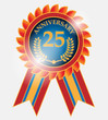 25 years anniversary label, vector illustration