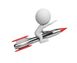 3d person on a rocket
