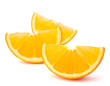 Three orange fruit segments or cantles