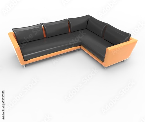 Illustration: Modern sofa isolated on white background Modern sofa isolated on white background